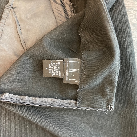 INC Mini Skirt, Black, 6, EUC, Straight Hem, Zip Close - Picture 5 of 5